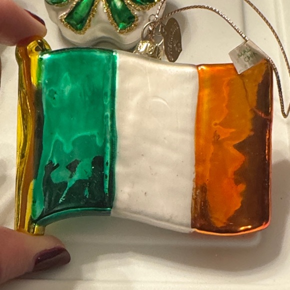 Irish Themed Holiday Ornament Set - Green, Gold, White - Picture 6 of 11